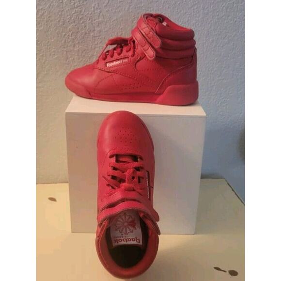 Reebok Freestyle High Top Vector Red Girls Sz. 11 Sneakers Tennis Shoes - Picture 2 of 10